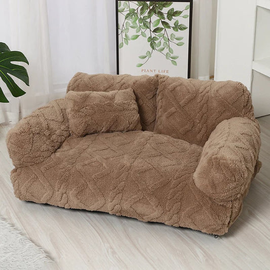 ๐ Plush Calming Pet Sofa Bed โ Raised Rim, Removable Cover & Non-Slip Bottom for Cats & Dogs ๐๏ธ๐พ