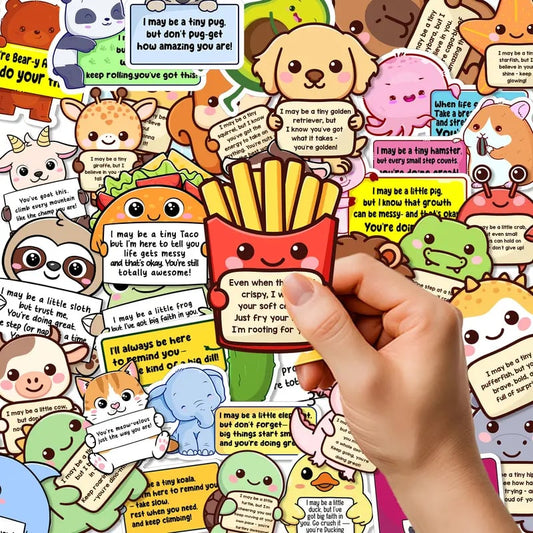 ๐ค Positive Emotional Support Buddies Stickers โ Inspirational, Waterproof & No Residue๐ Uplifting Gifts for Kids, Teens, Coworkers & Yourself ๐ป