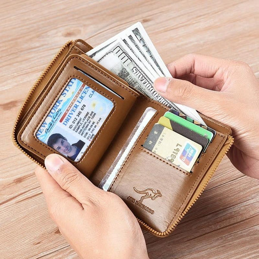 ๐-Men Wallet Zipper Purse ( RFID PROTECTED )