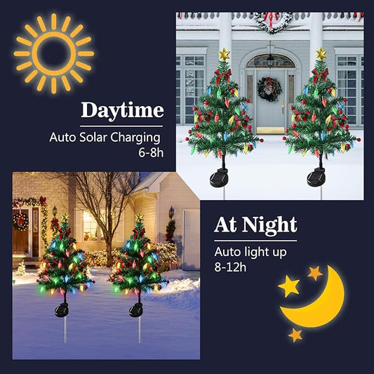 ๐ Solar Christmas Tree Light โ Add Holiday Magic to Your Outdoors