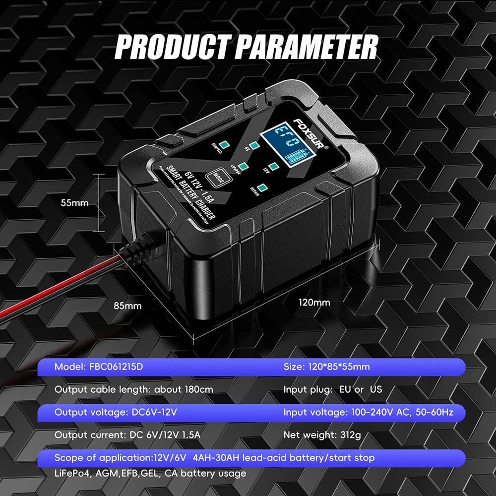 🔋Advanced 6V/12V Intelligent Auto Recognition Tech