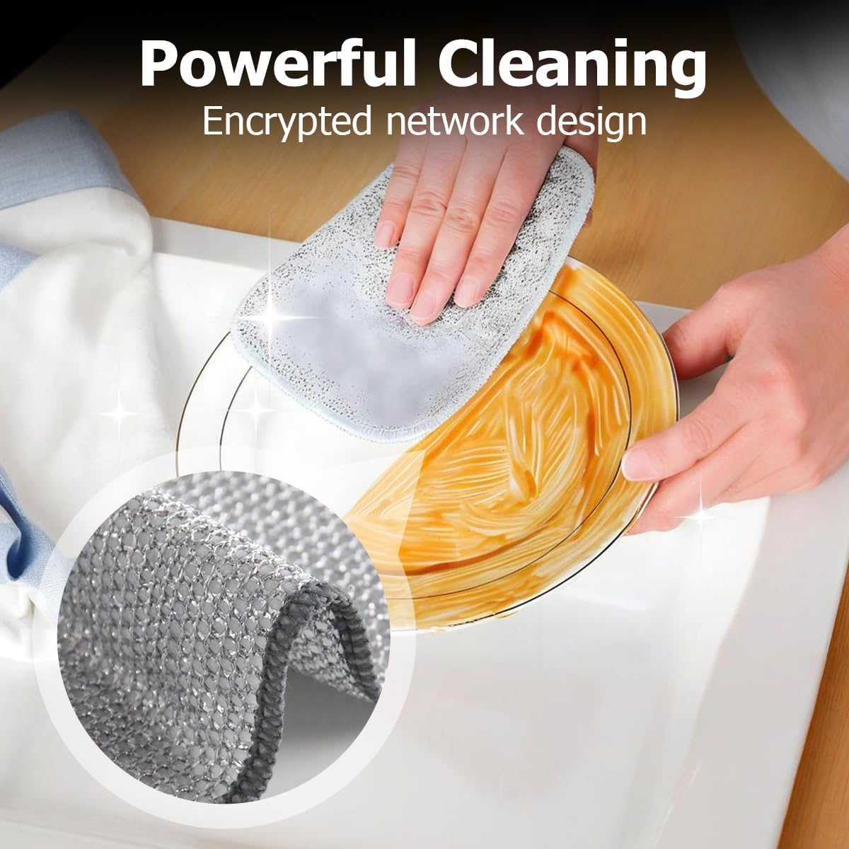 🏆On Sale⚡Double-Sided Non-Scratch Scrubber - Steel Wire Cleaning Cloth for Pots, Pans & Cookware