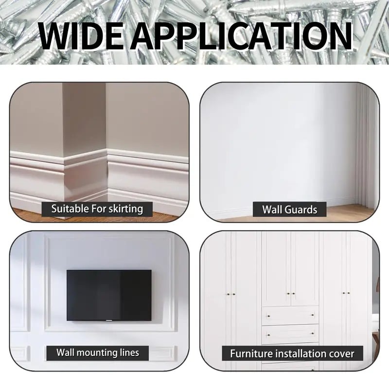 ✨Double-Head Skirting Thread Seamless Nail, Skirting Line Without Marks Nail, Invisible Security Screws Equipped with Nail Specific Sleeve Tool