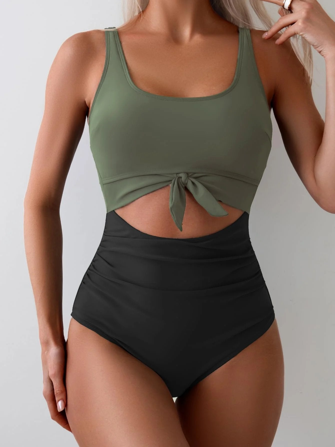 👙Women's One Piece Swimsuit Tummy Control Slimming Bathing Suit Cutout Tie Knot Swimwear