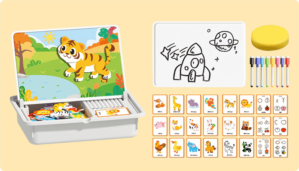 Magnetic Puzzles Face Dress Up Travel Game Double Side Preschool Educational Learning Toy for Kids