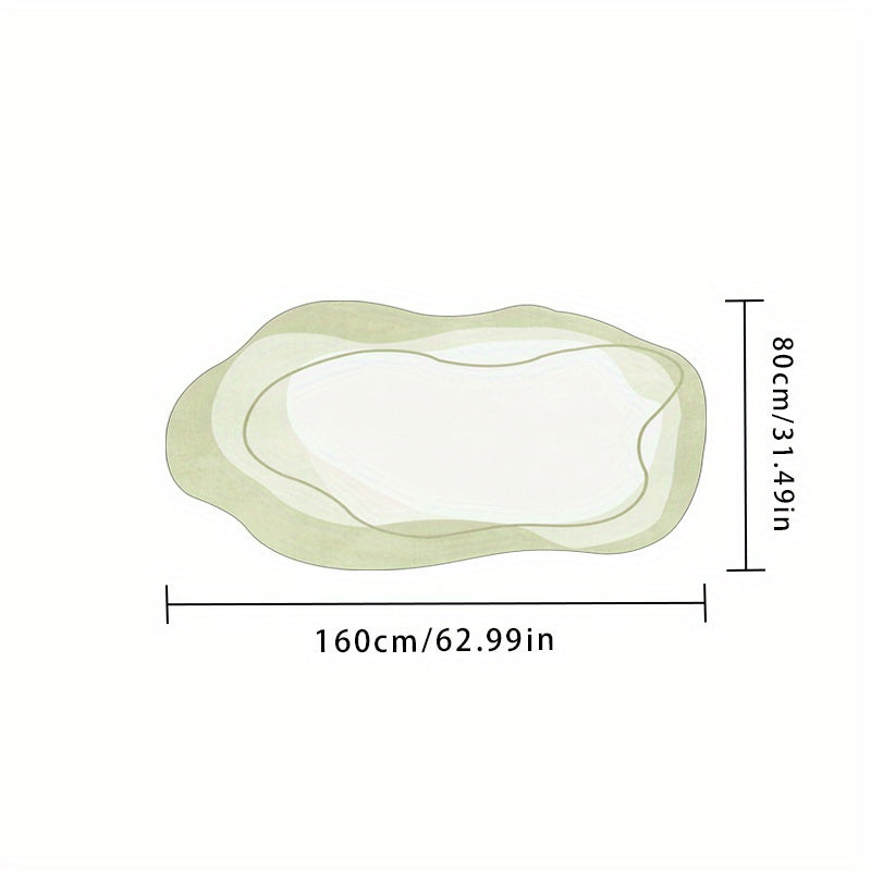 French Style Plush - Cream Irregular Shape Luxury Bedside, Machine Washable Non-Slip Mat Suitable for Living Room & Bedroom, Cream Modern Elegant Design