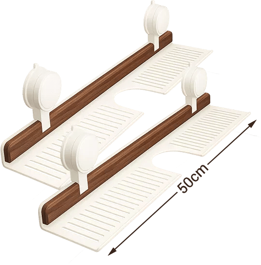 🔥Hot selling💥 Walnut Bathroom, Kitchen Suction Cup Shelf