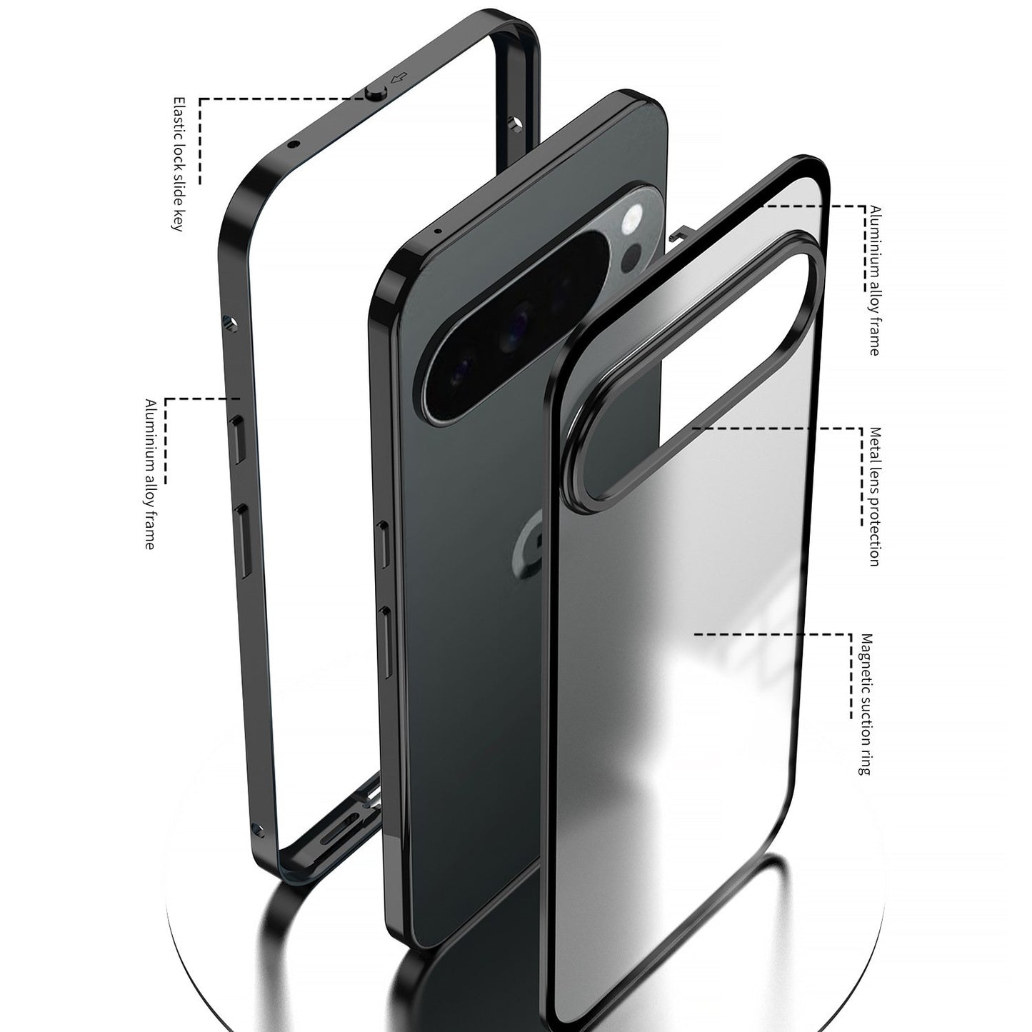 🔥🔥 Pixel Magnetic Aluminum frame Phone Case