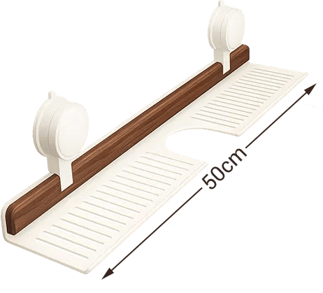 🔥Hot selling💥 Walnut Bathroom, Kitchen Suction Cup Shelf