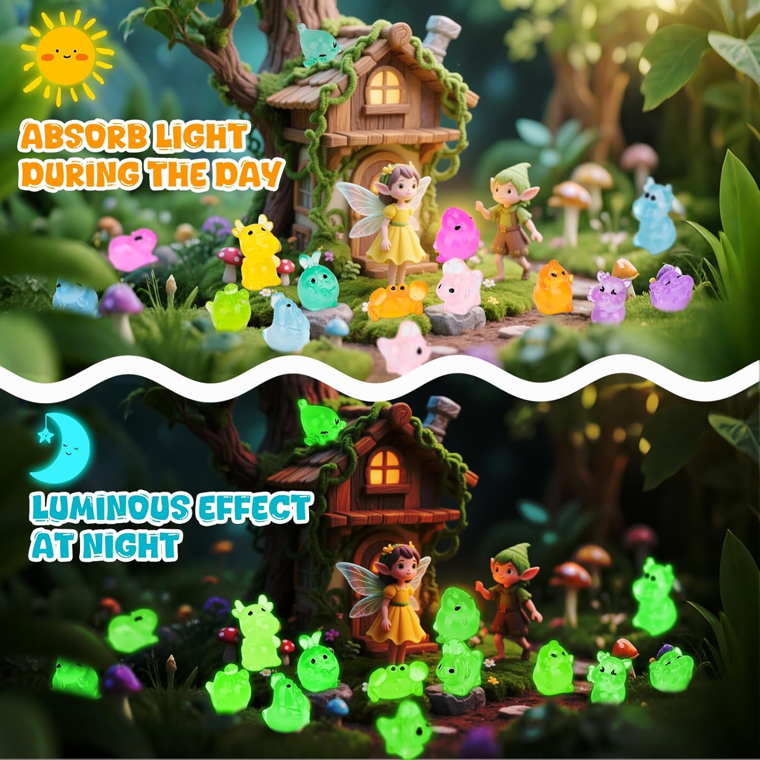 🏆#1 Bestseller ⏰Mini Glow in The Dark Animal Resin Models