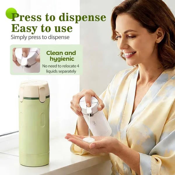 4-in-1 Refillable Travel Dispenser Bottles