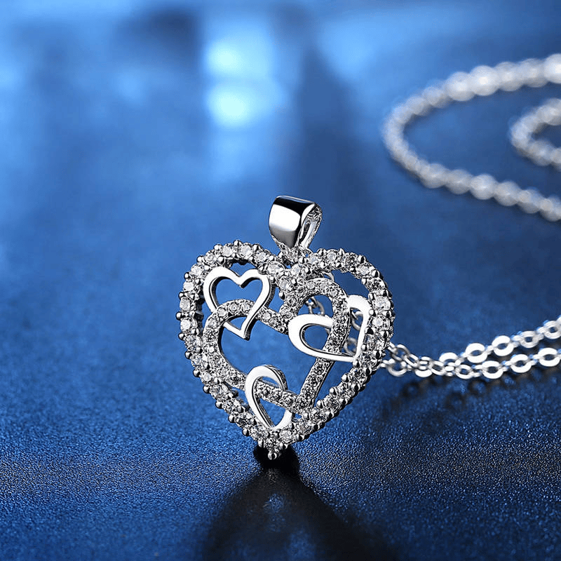 👩‍❤️‍👩''Sisters of my soul & Friends of my heart''💕-Interlocking Hearts Necklace