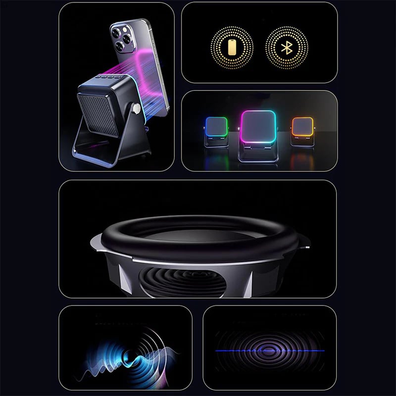 🔥New Year Special Offer sale – up to 50% off🎶📱 5-in-1 Wireless Induction Speaker with Adjustable Phone Stand