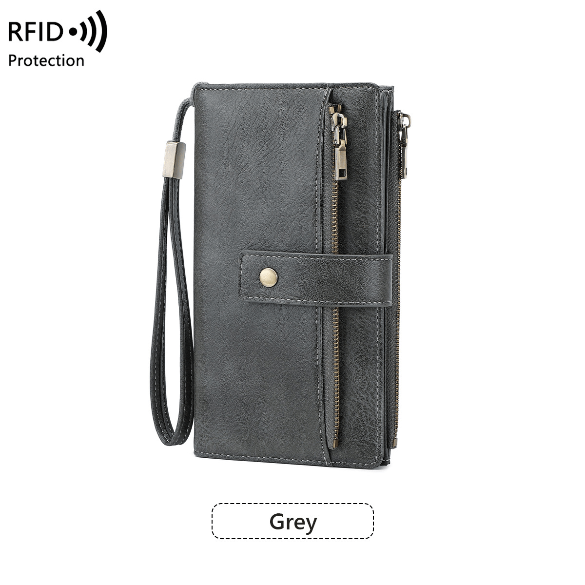 Women's long wallet, stylish clutch, elegant solid color RFID blocking leather wallet👛🚚 FREE SHIPPING