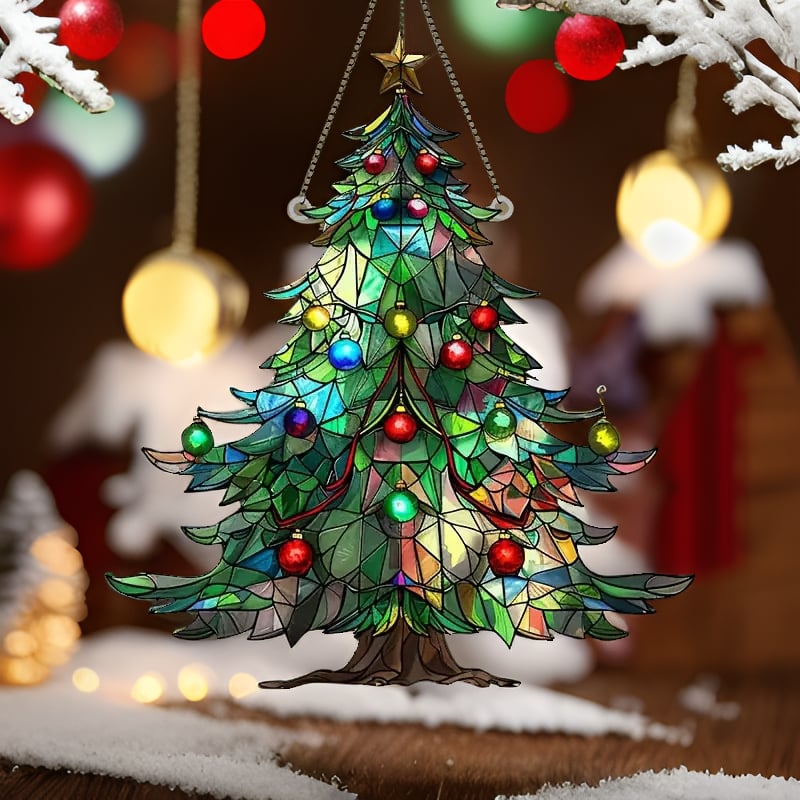 🎄🌈Christmas Tree Sun Catcher（2D Acrylic）