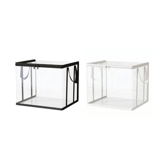Large Clear Thick Plastic Storage Box with Hinged Lid
