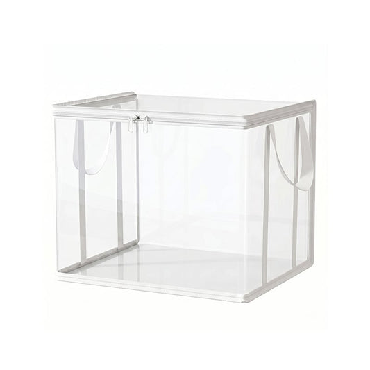 Large Clear Thick Plastic Storage Box with Hinged Lid