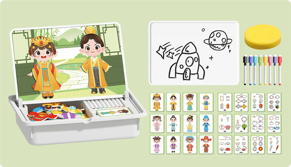 Magnetic Puzzles Face Dress Up Travel Game Double Side Preschool Educational Learning Toy for Kids