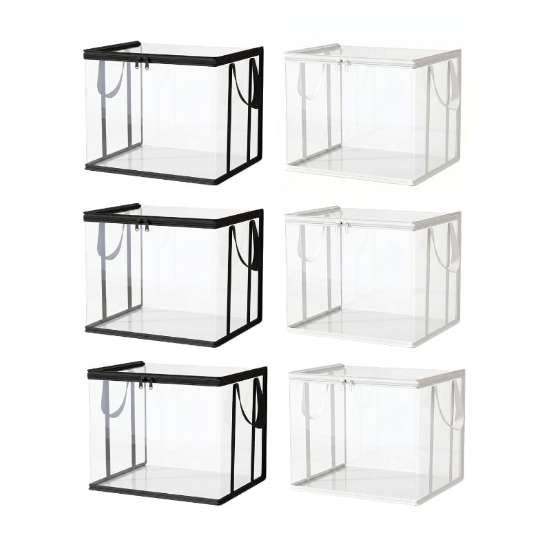 Large Clear Thick Plastic Storage Box with Hinged Lid