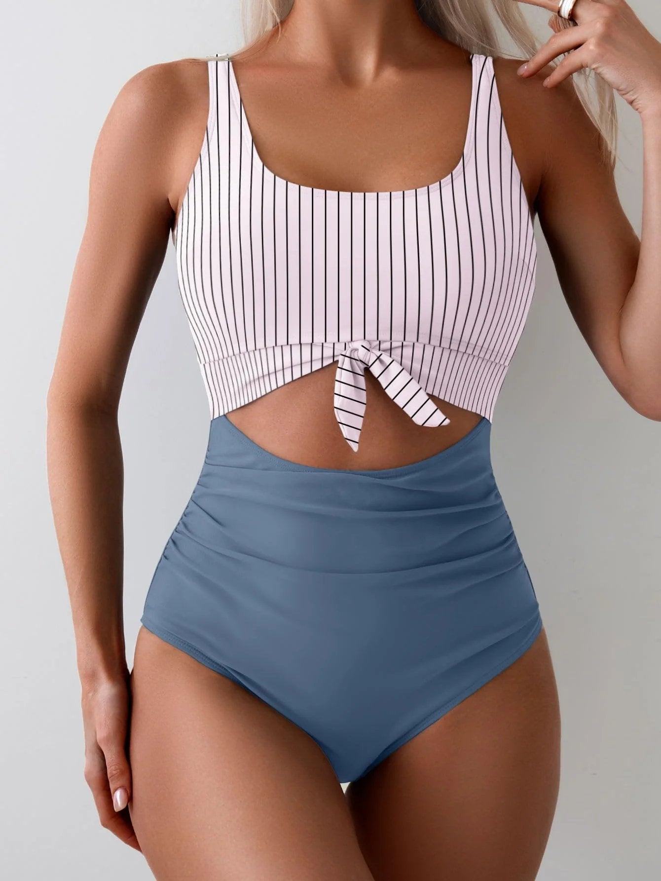👙Women's One Piece Swimsuit Tummy Control Slimming Bathing Suit Cutout Tie Knot Swimwear