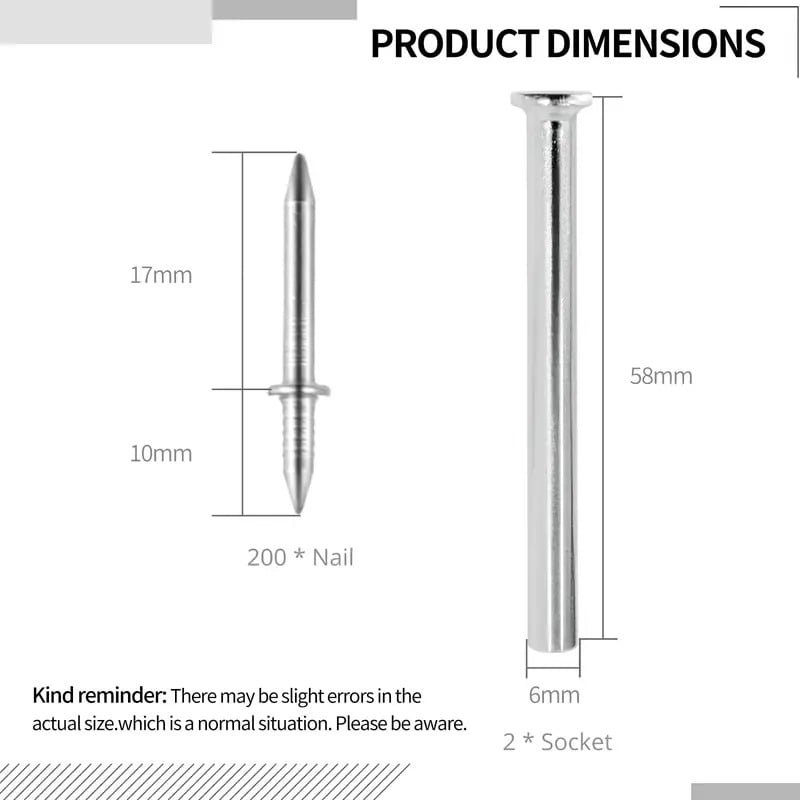 ✨Double-Head Skirting Thread Seamless Nail, Skirting Line Without Marks Nail, Invisible Security Screws Equipped with Nail Specific Sleeve Tool