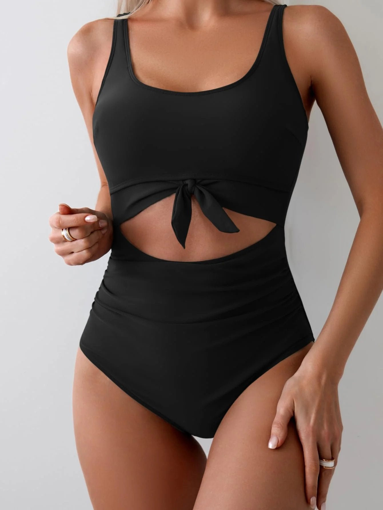 👙Women's One Piece Swimsuit Tummy Control Slimming Bathing Suit Cutout Tie Knot Swimwear