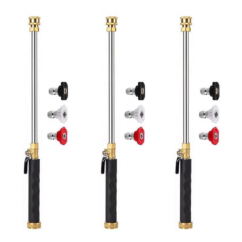 Professional Three-Nozzle Power-Boosting Garden Hose High-Pressure Washer Wand