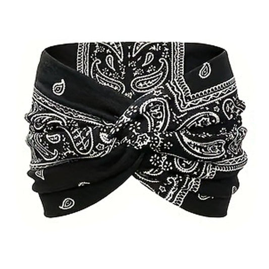 Printed cross yoga headband