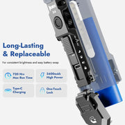 LED work light with 180° rotating head
