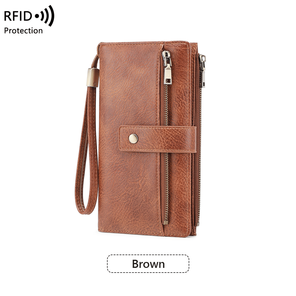 Women's long wallet, stylish clutch, elegant solid color RFID blocking leather wallet👛🚚 FREE SHIPPING