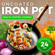 🍳Uncoated Thick Iron Pot