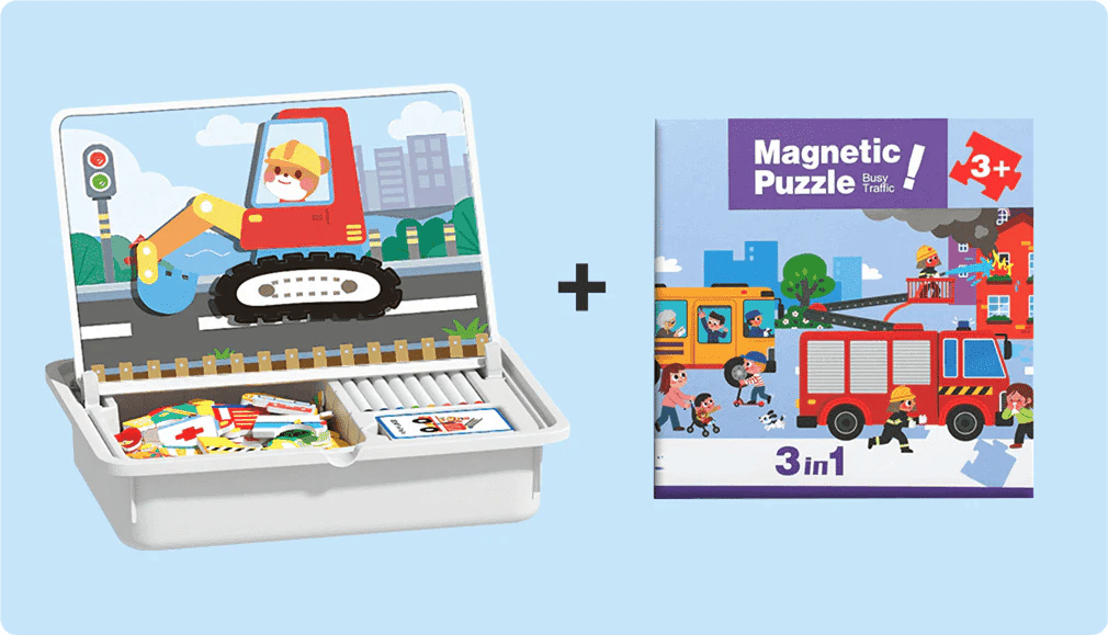 Magnetic Puzzles Face Dress Up Travel Game Double Side Preschool Educational Learning Toy for Kids