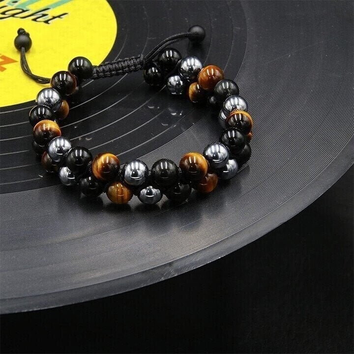 🔥-Triple Protection Bracelet-Genuine Tigers Eye Agate and  Black gallstone-The Perfect Gift