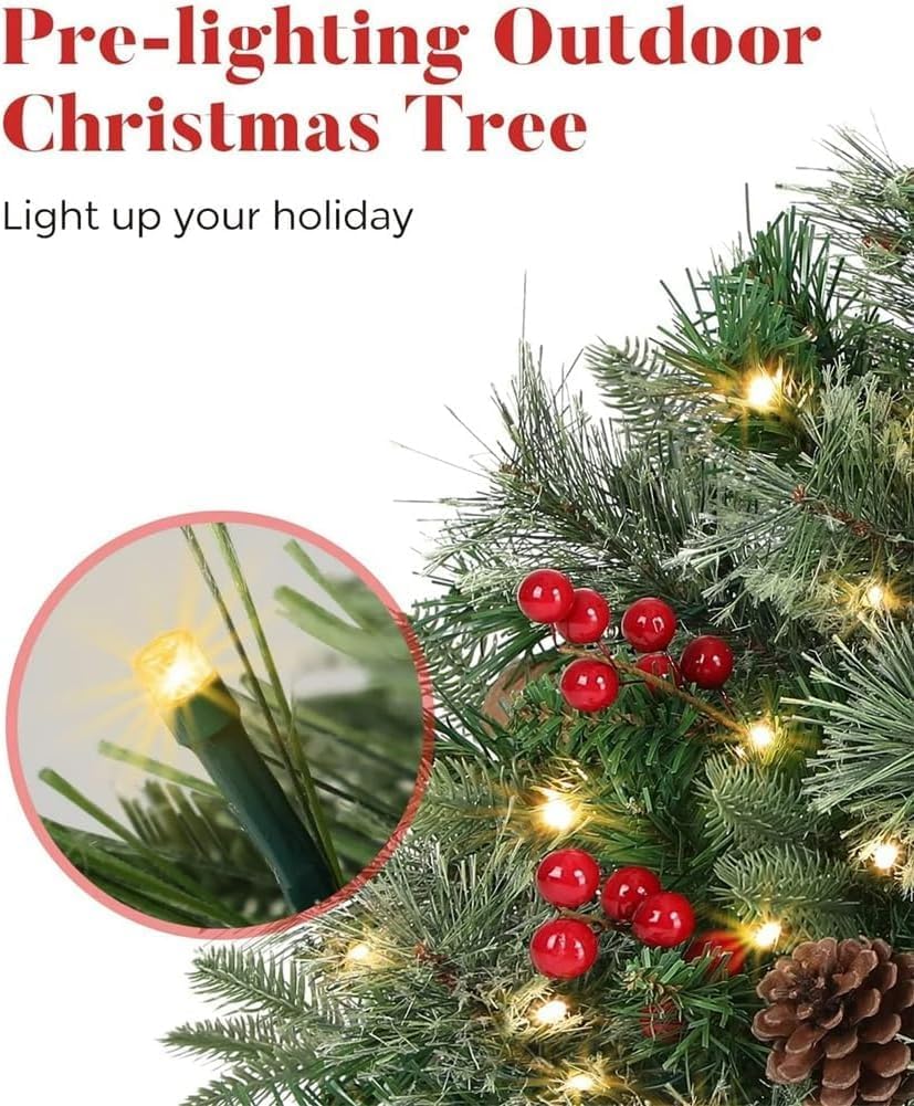 Lighted Artificia Christmas Pots