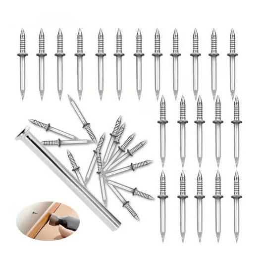 ✨Double-Head Skirting Thread Seamless Nail, Skirting Line Without Marks Nail, Invisible Security Screws Equipped with Nail Specific Sleeve Tool