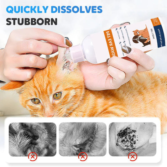 ✨ Pet Ear Cleaner - Gentle Formula with Soothing Aloe for Dogs & Cats, Prevents Infections & Odor 🌿👂
