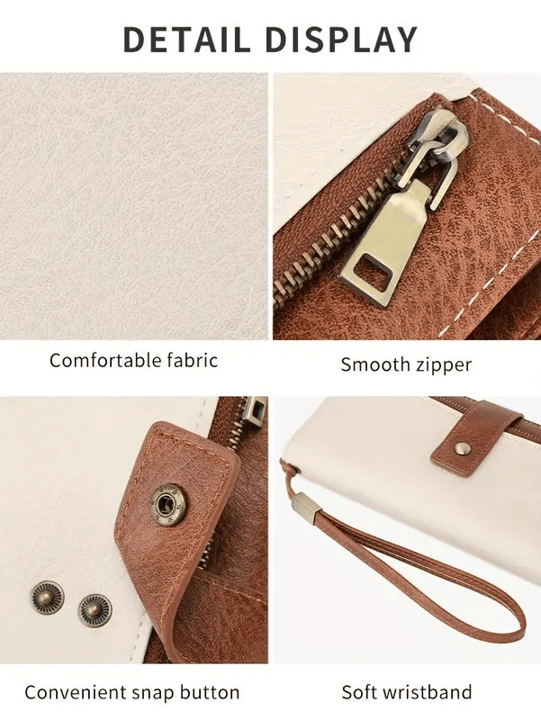 Women's long wallet, stylish clutch, elegant solid color RFID blocking leather wallet👛🚚 FREE SHIPPING