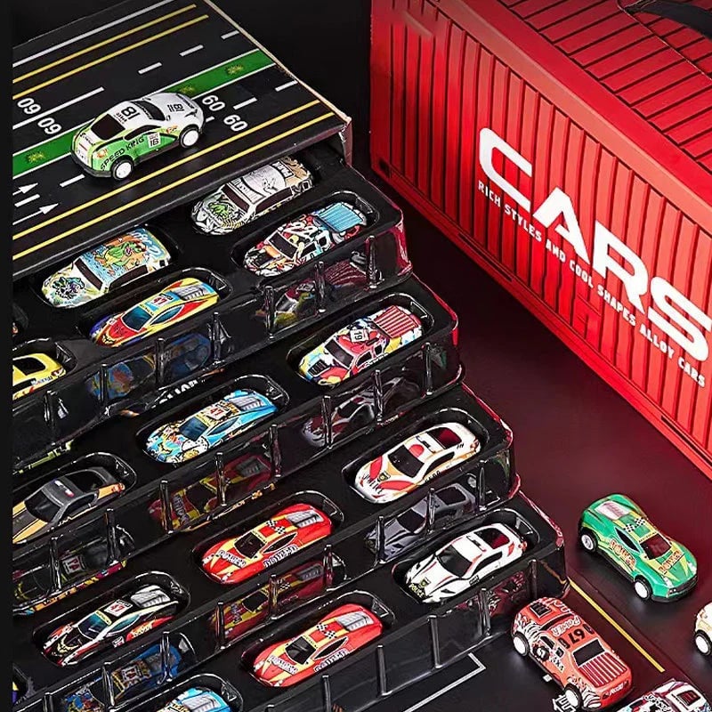 🎅Christmas promotion 49% OFF🎁48 Mini Pull-Back Cars with Built-In Garage Set