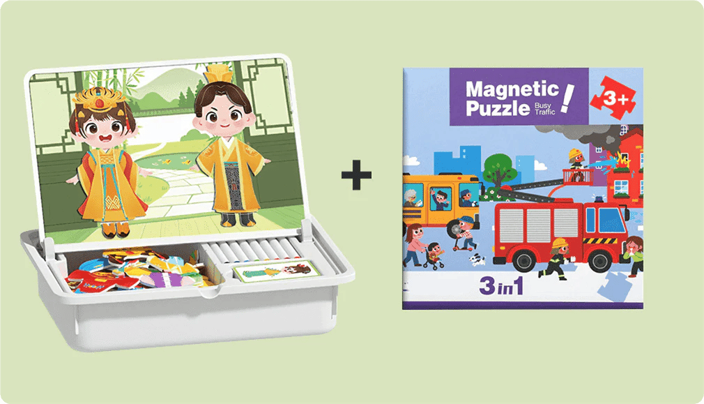Magnetic Puzzles Face Dress Up Travel Game Double Side Preschool Educational Learning Toy for Kids