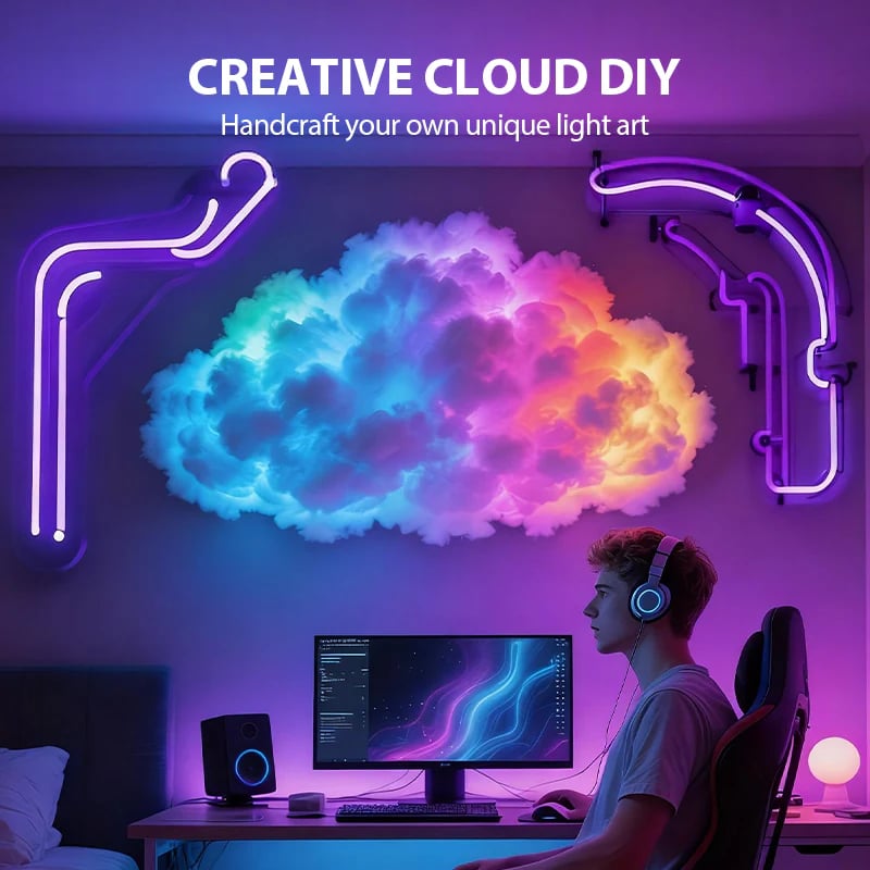 ⏳Limited-time 49% off⏰DIY USB-Powered Thundercloud LED Light Decor🌈☁️