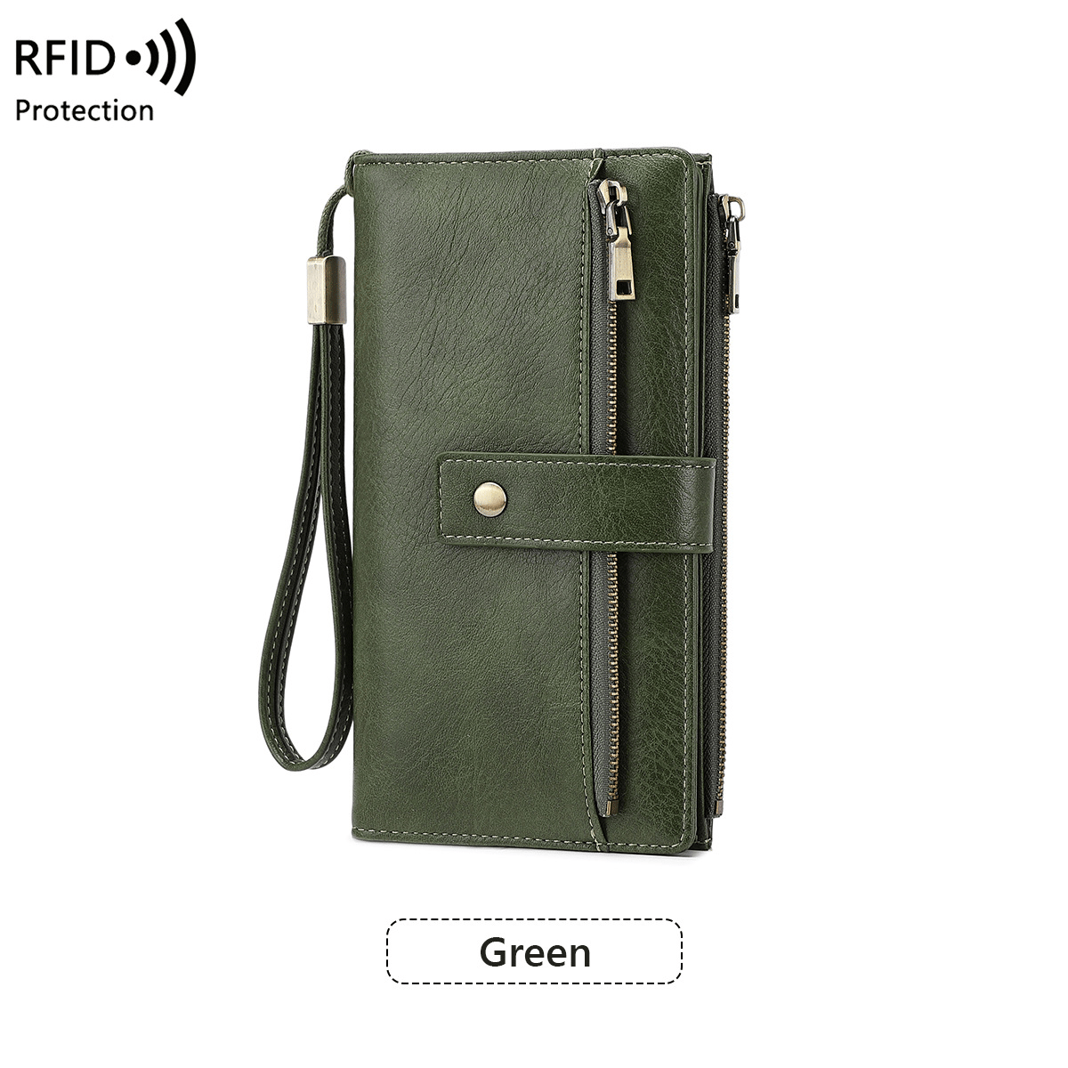 Women's long wallet, stylish clutch, elegant solid color RFID blocking leather wallet👛🚚 FREE SHIPPING
