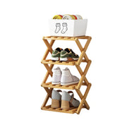 Durable Foldable Bamboo Shoe Rack