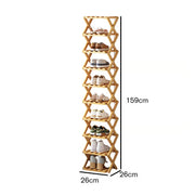 Durable Foldable Bamboo Shoe Rack