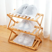 Durable Foldable Bamboo Shoe Rack