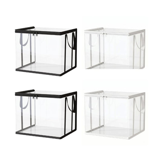 Large Clear Thick Plastic Storage Box with Hinged Lid