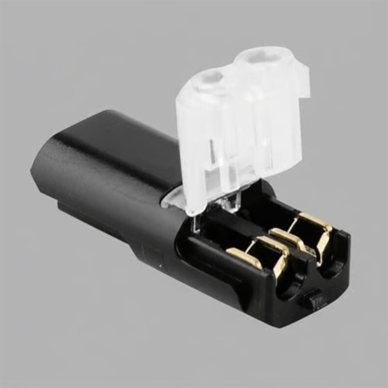 Double-wire Push-in Connector with Locking Buckle