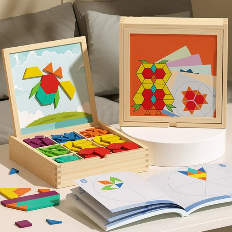 🎁Early Christmas Sale 50% OFF🔥Wooden Magnetic Pattern Block Puzzle Set🧩