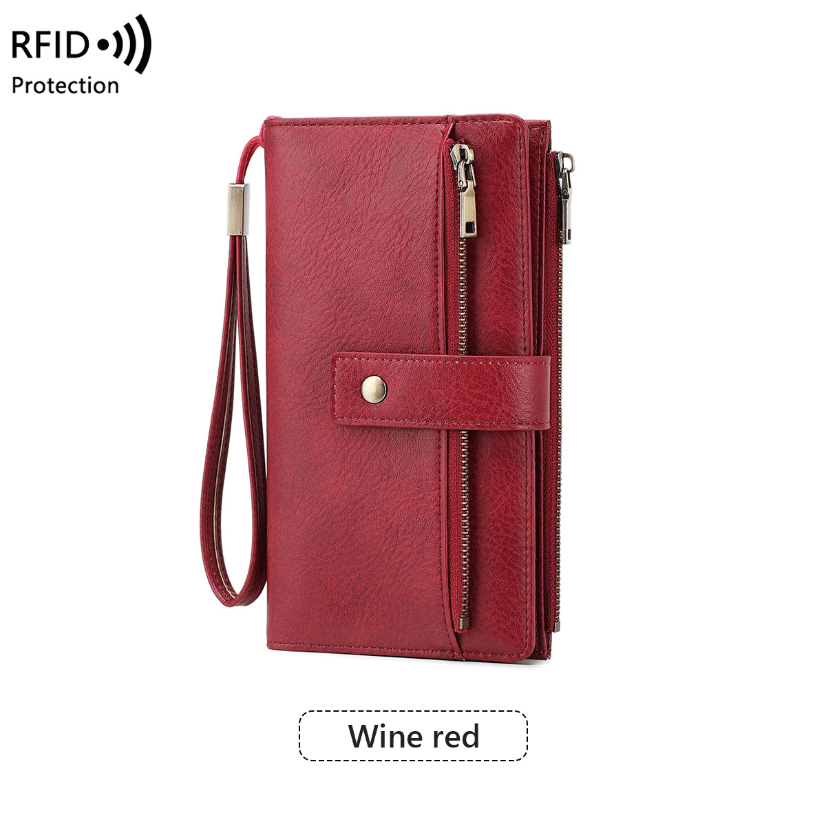 Women's long wallet, stylish clutch, elegant solid color RFID blocking leather wallet👛🚚 FREE SHIPPING