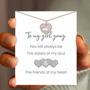 👩‍❤️‍👩''Sisters of my soul & Friends of my heart''💕-Interlocking Hearts Necklace